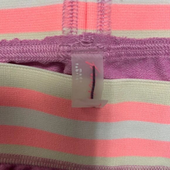 FP MOVEMENT by FREE PEOPLE Sz Small Pink Striped Elastic Waist Stretch Leggings - Picture 6 of 7
